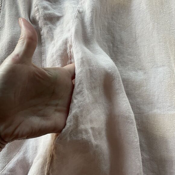 Gigi Moda Midi Dress Women’s One Size Pale Pink Luna 100% Linen Lagenlook Artsy - Picture 9 of 10